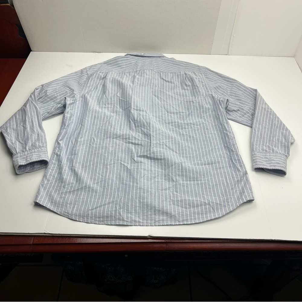 Charles Tyrwhitt Grey Gray‎ White Striped  Button Front Shirt Classic XL *FLAWED - Picture 15 of 15
